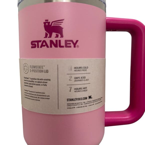 Stanley Pink Tumbler with Handle - Picture 2 of 6